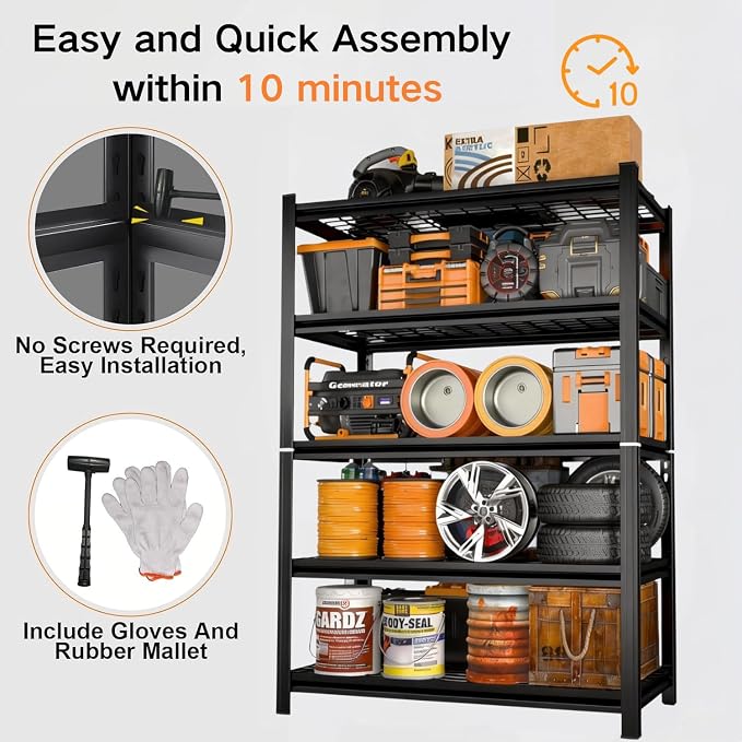 Garage Shelving, Heavy Duty Storage Shelves, Adjustable Boltless Units | Metal - Image 6