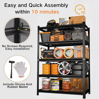 Garage Shelving, Heavy Duty Storage Shelves, Adjustable Boltless Units | Metal - Image 6