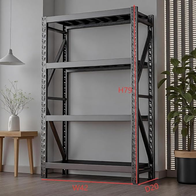 Heavy Duty Warehouse Shelving 4-Tier Industrial Steel Storage Shelves, 2600LB - Image 2