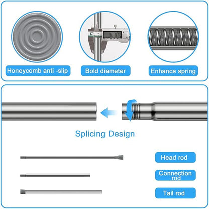 1 Pack Spring Tension Rod, Adjustable 28-45 Inch No Drill, Fits Windows Kitchen - Image 6
