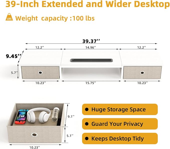 39 Inch Dual Monitor Stand Riser - Image 7