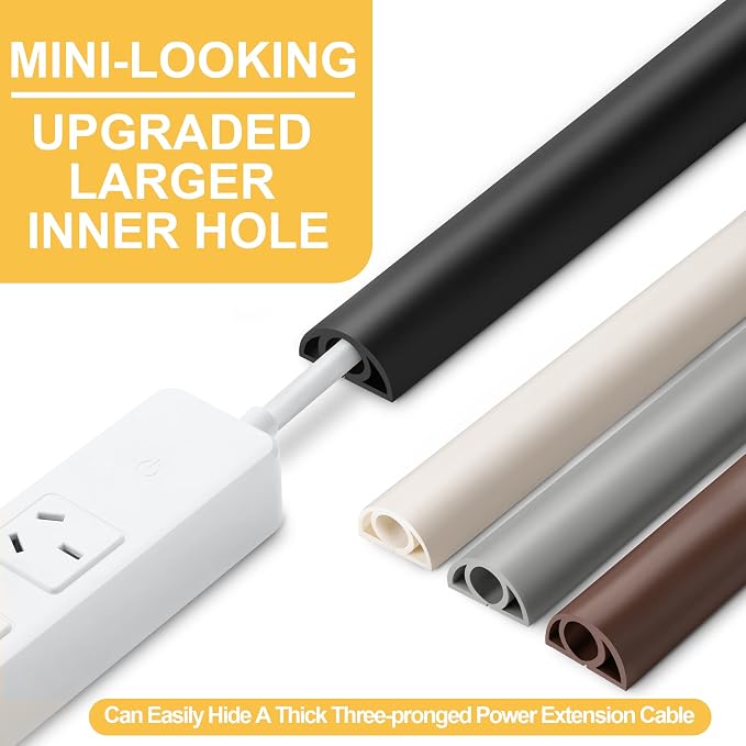 5ft Cord Cover Floor for Extension Cords, Floor Cable Cover, Self-adhesive Wire - Image 7