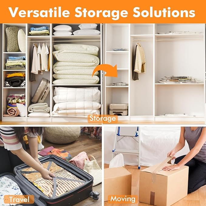 GONGSHI Vacuum Seal Bags for Clothing Travel & Home Storage, Travel Vacuum Bags - Image 7