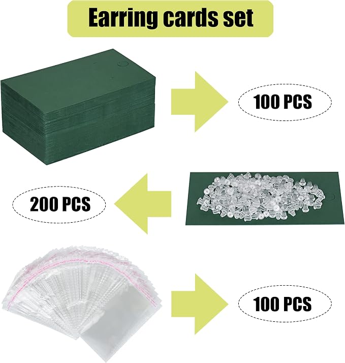 Twavang Earring Card Holder Set, 100 Pairs Clear Earring Backs - Image 3