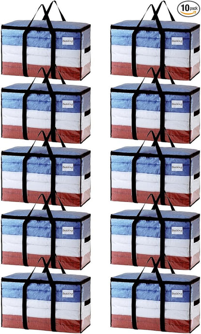 TAILI Extra Large Moving Bags, 10 Pack Clear Heavy Duty Totes by TAILI