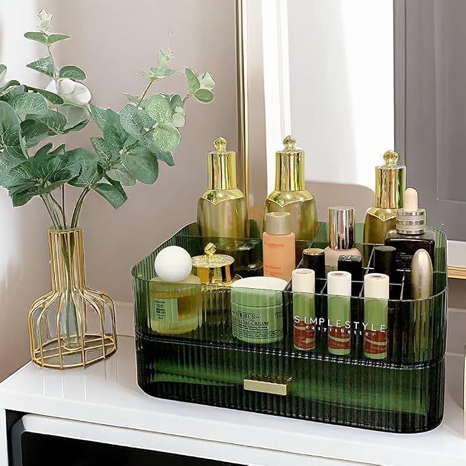 Makeup Organizer with Drawers Stackable Skincare Cosmetic Makeup organization - Image 2