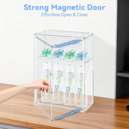Baby Bottle Storage Organizer for Countertop, Medium Clear Bottle Organizer - Image 6