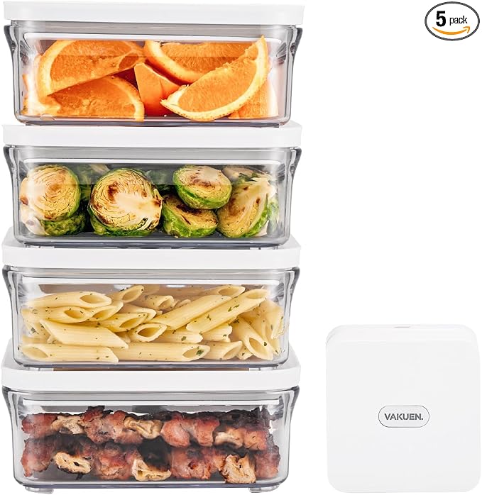VAKUEN Premium Airtight Food Storage Container. Meal Prep 0.85qt 5pc/Set. 4pcs by Vakuen