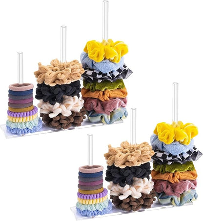 SMUK 2Packs 3-Tiers Acrylic Scrunchie Holder Stand by SMUK