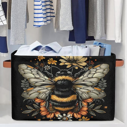 Pardick Basket Storage Bins Animal Bee Black Rectangle Cube Basket Box Kids - Image 5