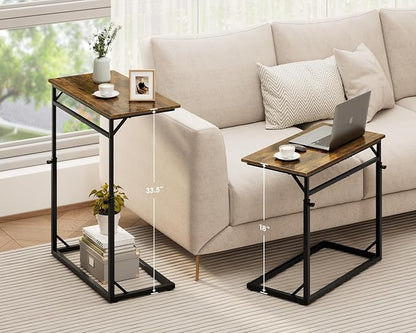 Vagusicc C Shaped End Table, Tall Side Table - Image 4