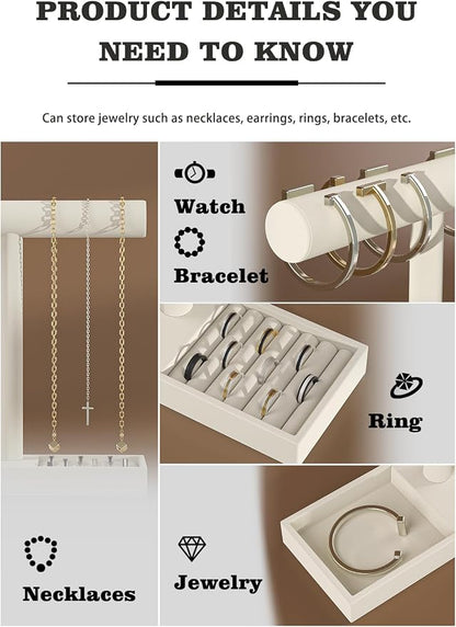 Bracelet and Necklace Holder, Velvet Jewelry Necklace Display Organizer Stand - Image 3