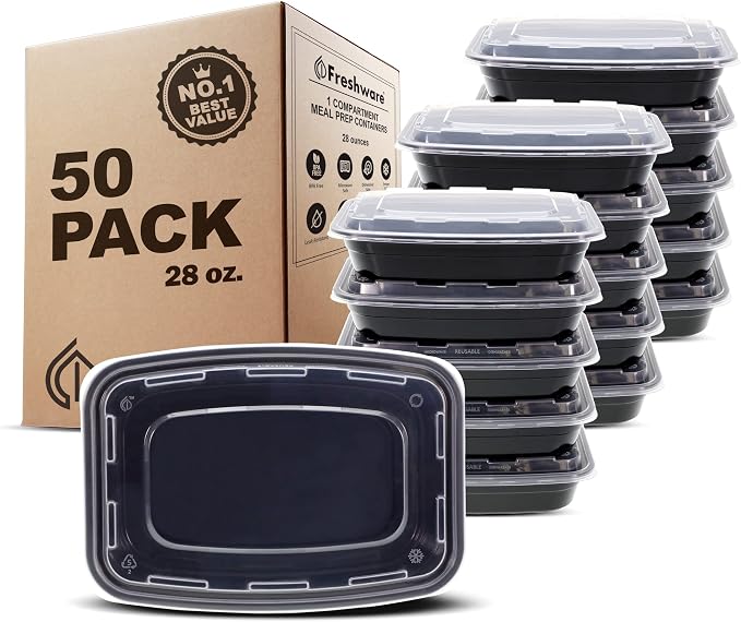 Freshware Meal Prep Containers 1 Compartment by Unknown