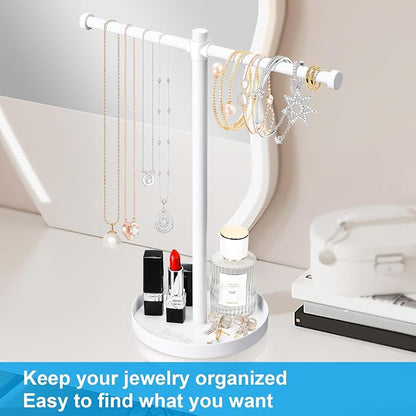 Jewelry Necklace Organizer Stand, 12.9" Tall Sturdy Metal Jewelry Stand - Image 5