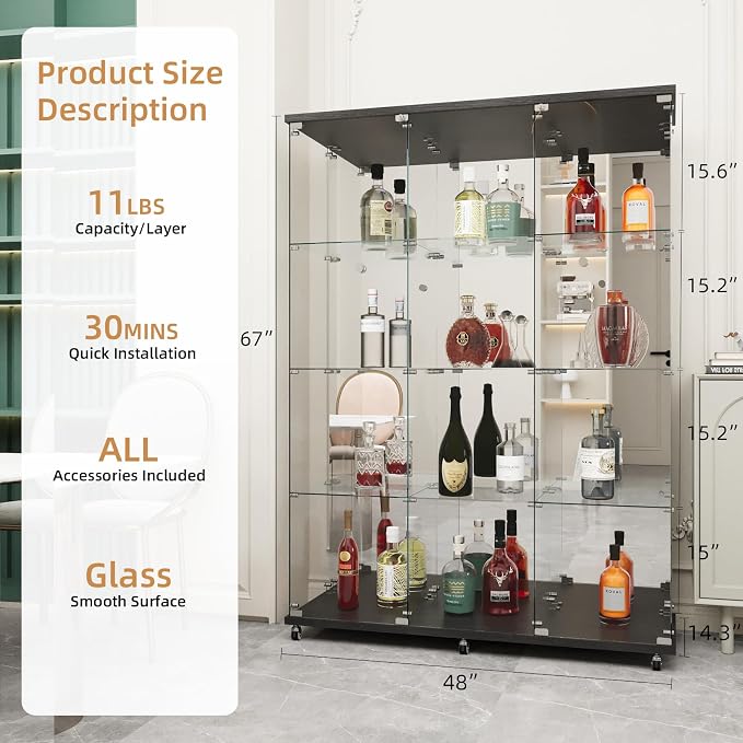 Beauty4U Glass Display Cabinet - Image 2