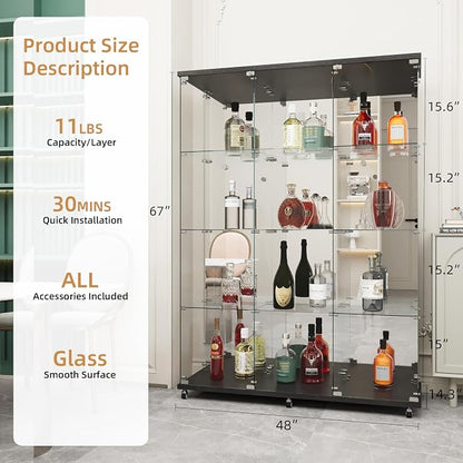 Beauty4U Glass Display Cabinet - Image 2