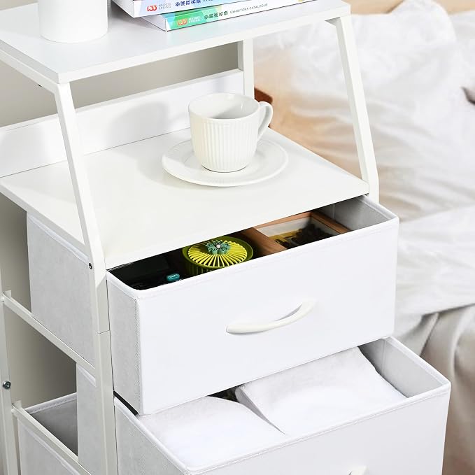 4 Drawers Small Fabric Dresser for Bedroom, Tall Dorm Nightstand | Vertical - Image 7