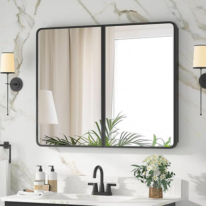 Bathroom Medicine Cabinet with Mirror 24 x 30 Inch, Mirrored Cabinets with - Image 9