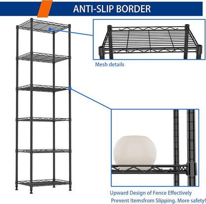 REGILLER 6 Wire Shelving Steel Storage Rack Adjustable Unit Shelves - Image 6