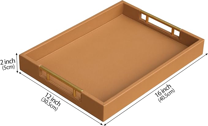 HofferRuffer Faux Leather Serving Tray - Image 2