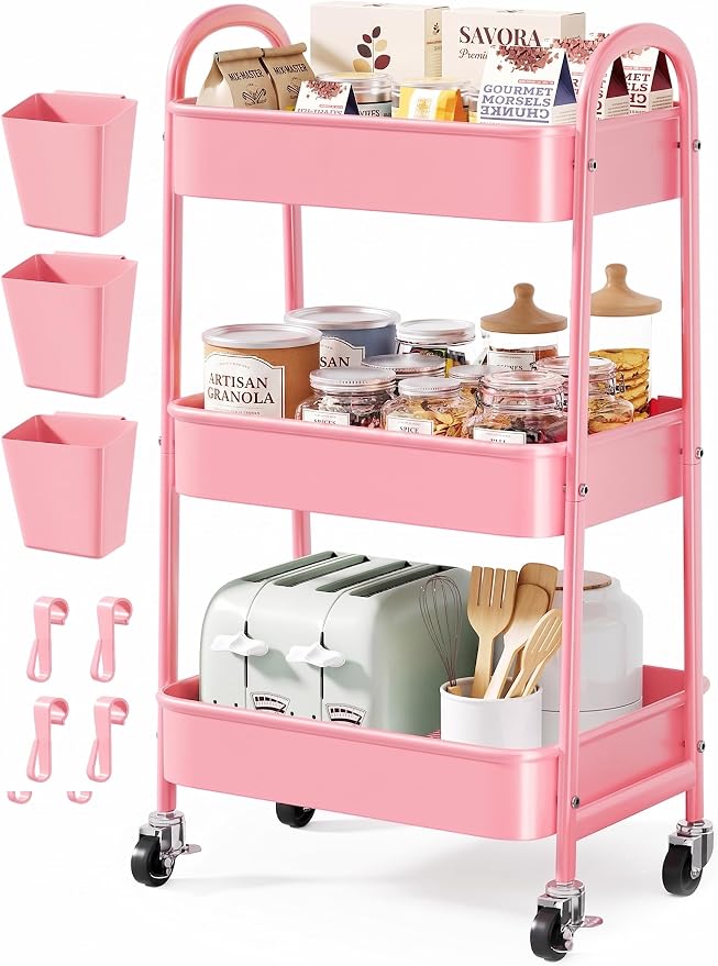 3 Tier Rolling Storage Cart Metal by Unknown