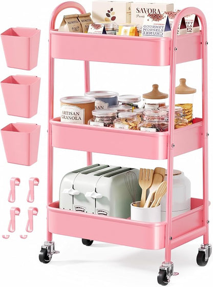 3 Tier Rolling Storage Cart Metal by Unknown