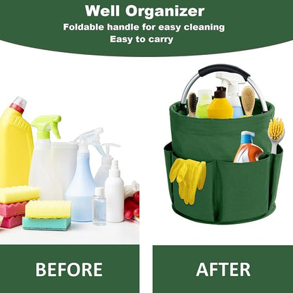 17L Cleaning Caddy with Handle, Cleaning Supplies Organizer, Foldable Storage - Image 3