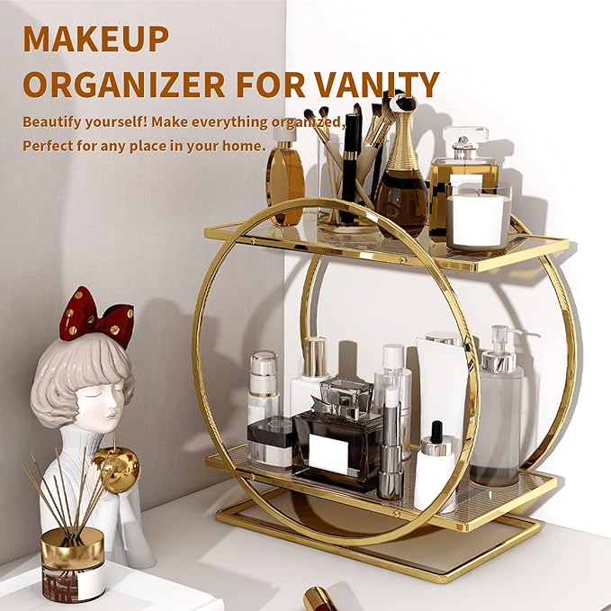 Perfume Organizer for Dresser, 2 Tier Bathroom Counter Organizers and Storage - Image 2