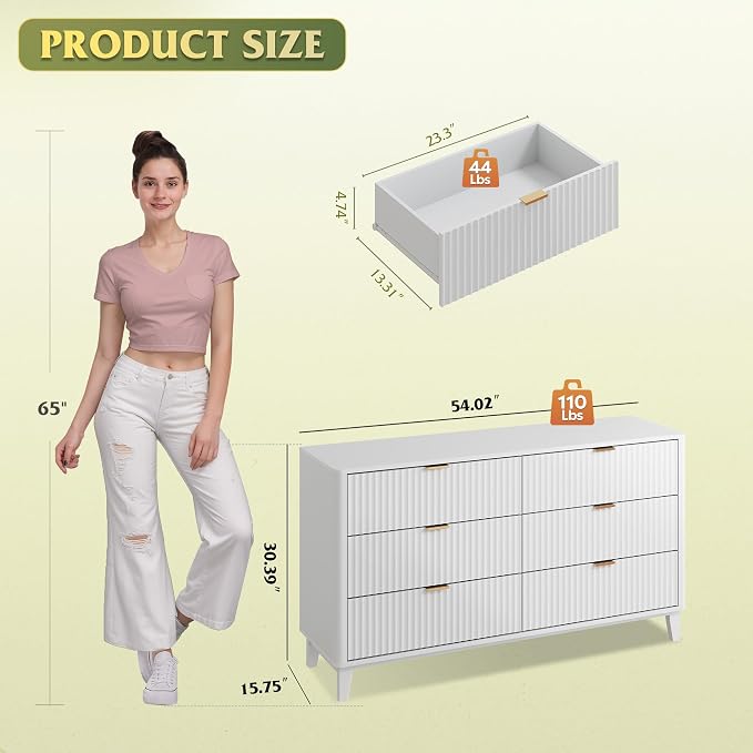 WLIVE Fluted Dresser for Bedroom - Image 3