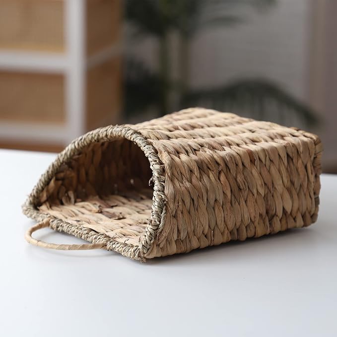 GYASVWU Woven Hanging Basket Water Hyacinth Hanging Wall Basket Wicker Handmade - Image 6