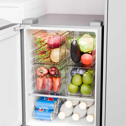 Yieach 4 Pack Stackable Clear Organizer Bins - Image 2