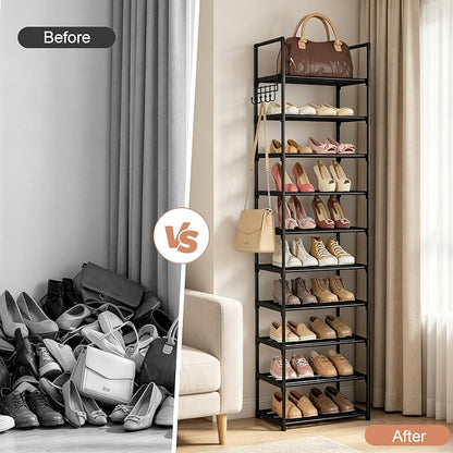 Narrow Shoe Rack 10 Tiers Tall Shoe Rack - Image 7