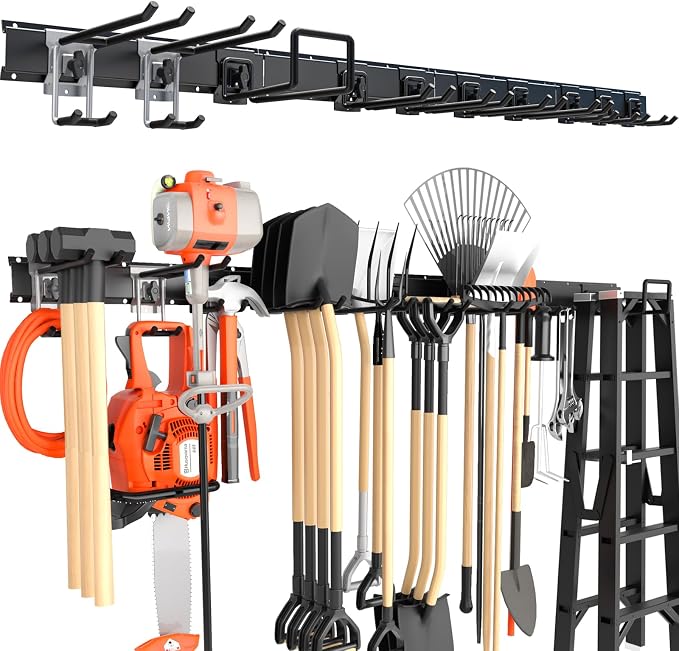 64 Inches Garage Storage, Garage Organization, Wall Mount Garden Tool Organizer by Lvoess
