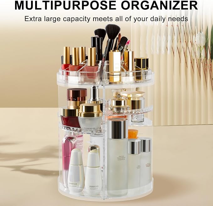 AMEITECH Makeup Organizer, 360 Degree Rotating Adjustable Cosmetic Storage - Image 5