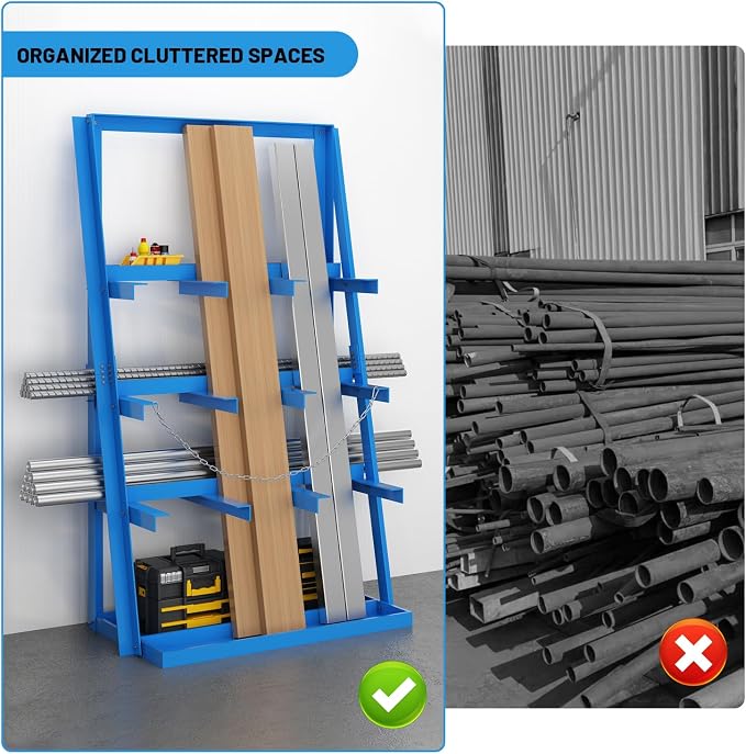 Vertical Bar Rack, 3000 Lbs Weight Capacity, Steel Bays Long Parts Storage Rack - Image 5