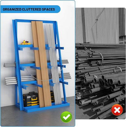 Vertical Bar Rack, 3000 Lbs Weight Capacity, Steel Bays Long Parts Storage Rack - Image 5