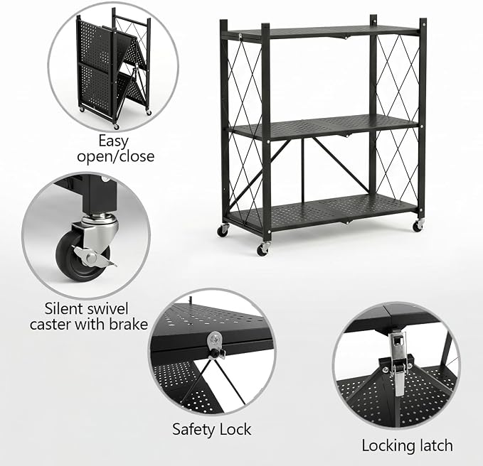 3-Tier Foldable Storage Shelves - Image 5