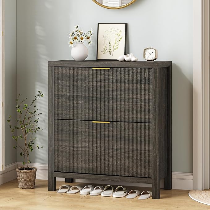 Fluted Shoe Cabinet Storage - Image 3