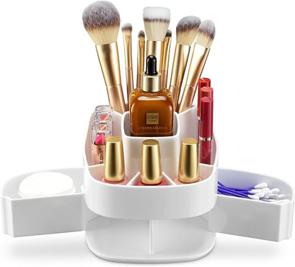 Masirs 360° Rotating Makeup Organizer – Small Acrylic Cosmetic Storage Caddy by Masirs