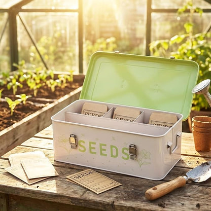 Seed Storage Organizer Box – Large Metal Seed Box - Image 7