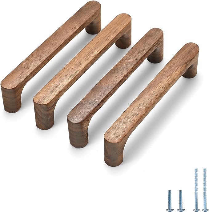 Walnut Round 5 in 10 pcs Wooden Drawer Pulls Handle pulls by Evionlin
