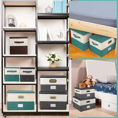 Large Linen Fabric Foldable Storage Bins - Image 5