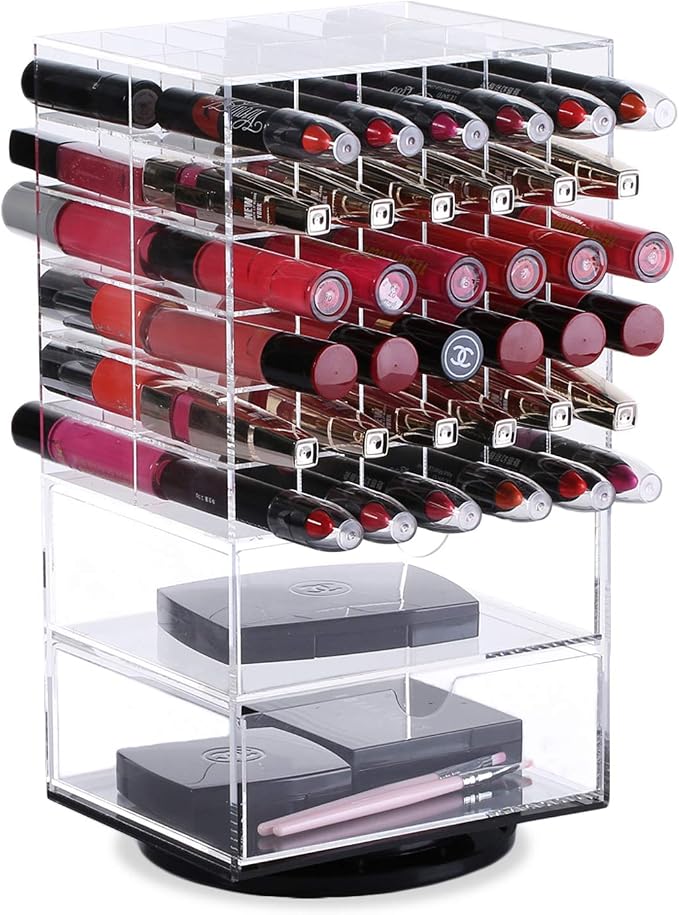 MOOCA Acrylic Rotating Makeup Organizer Desktop Cosmetics Storage Tower Makeup by Mooca