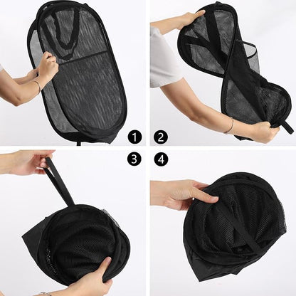 4Pcs Pop Up Laundry Basket Set，Collapsible Pop Up Hamper in 4 Colors, Mesh - Image 7