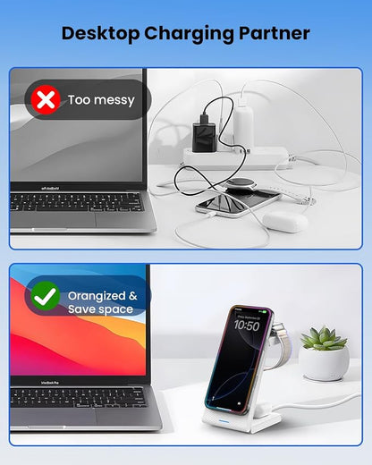 3 in 1 Wireless Charging Station, Foldable Magnetic Wireless Charger Stand - Image 7