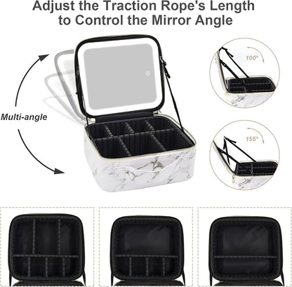 Makeup Bag with Mirror and Light, Makeup Case with Lighted Mirror, Travel - Image 5