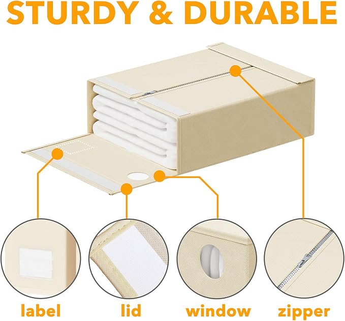 SpaceAid 6 Pack Bed Sheet Organizers and Storage, Foldable Sheet Organizer - Image 6