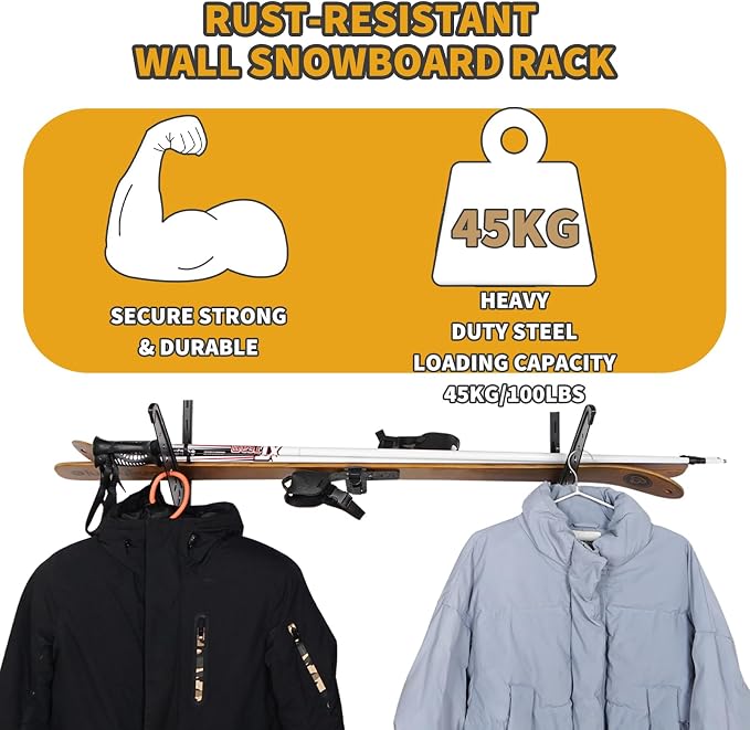 Snowboard Wall Racks, Adjustable Storage Rack - Image 4