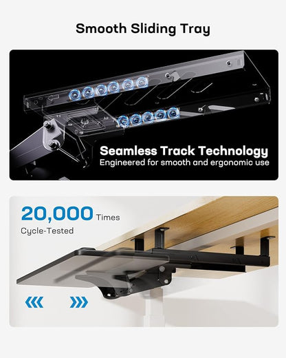 HUANUO Keyboard Tray Under Desk, Adjustable Ergonomic Keyboard & Mouse Tray - Image 4