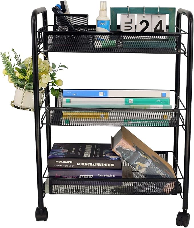 3-Tier Mesh Rolling Cart by OVICAR
